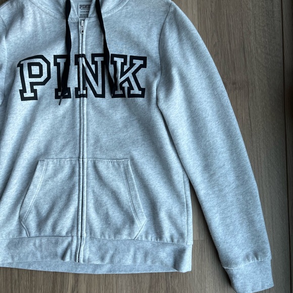 Pink Victoria Secret Grey Zip Up Jacket Size Small - Picture 5 of 16